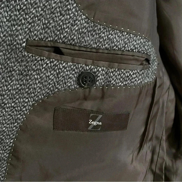 Ermenegildo Zegna Wool Angora Blend Sz 56L Brown - Picture 2 of 6